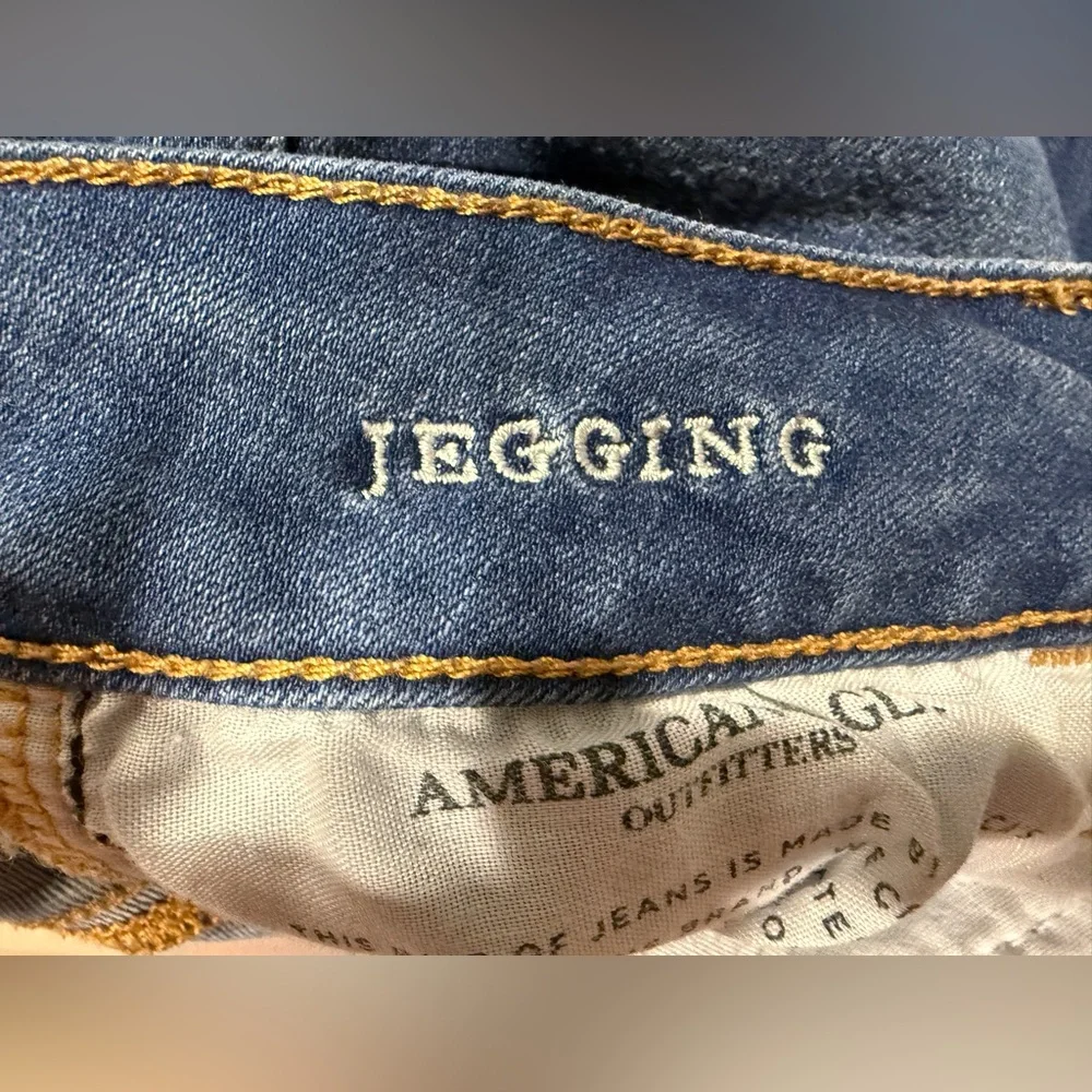 American Eagle Jegging Jeans Size 6 Regular Medium Wash Stretch Skinny Fit - Picture 11 of 12